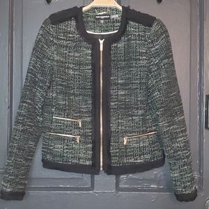 Karl Lagerfeld green black and white blazer